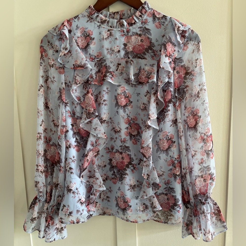 Rachel Parcell Blue Ice and Sofia Pink Blouse